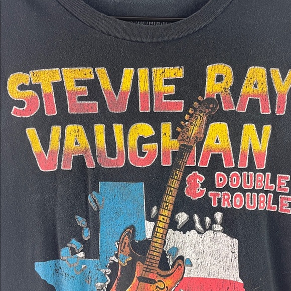 Stevie Ray Vaughan Black Graphic T-Shirt Size L - Picture 3 of 6